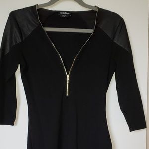 bebe Fitted Black Knit Dress Size M